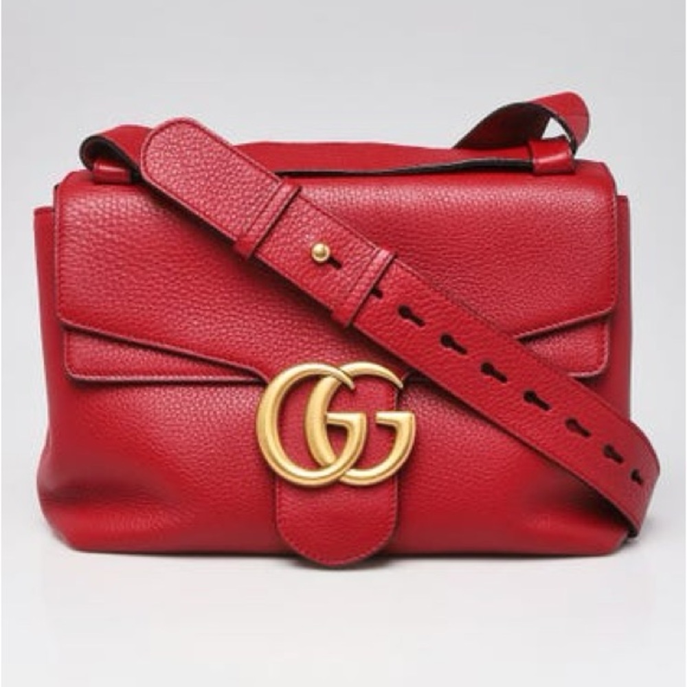 Gucci Cellarius Calfskin Leather Large GG Marmont Flap Shoulder Bag